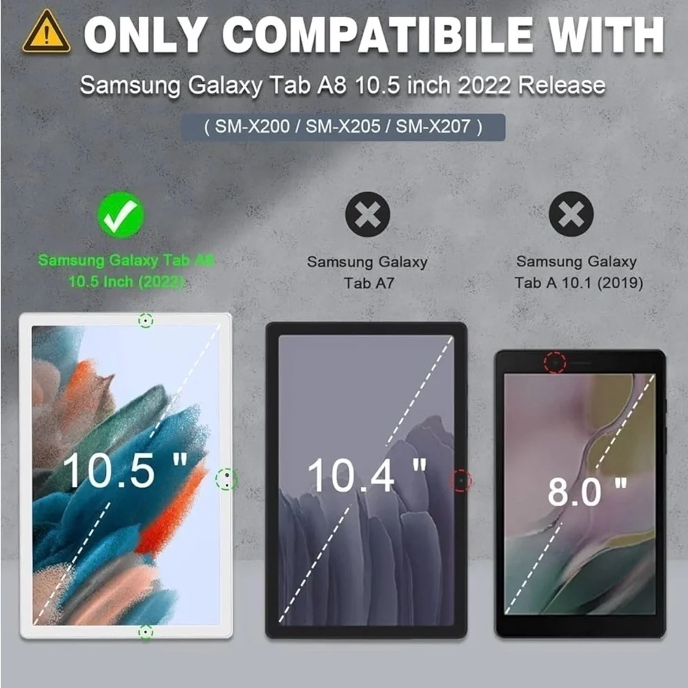 Galaxy Tab A8 Case for Samsung A8 10.5 Tablet Case with Screen Protector